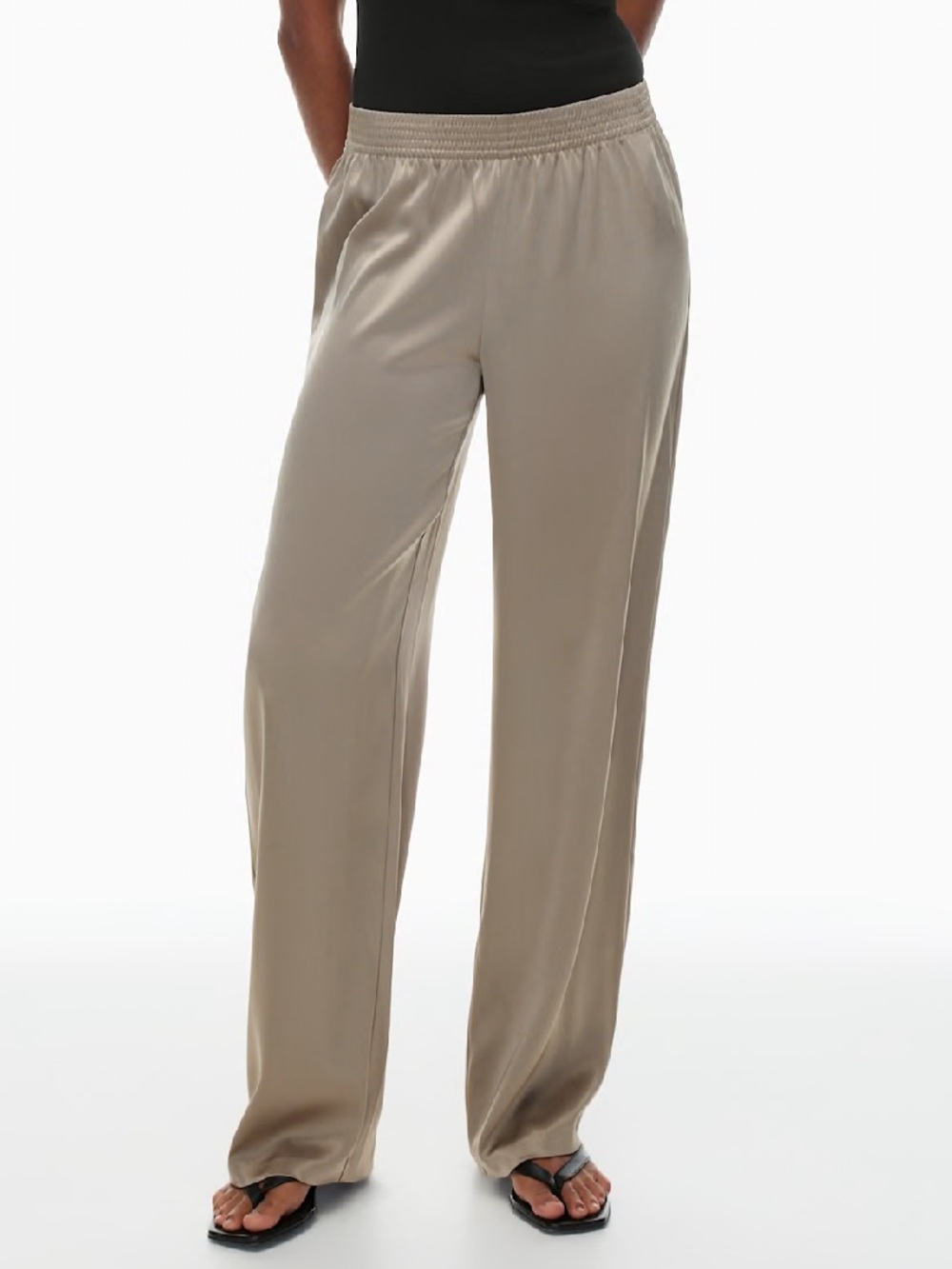 Aritzia Babaton Tribute Satin Pant in Coal Gray